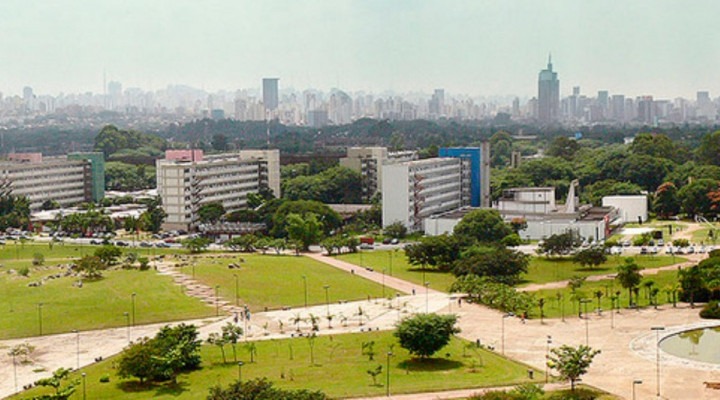 Imagem aérea da área onde funciona a Universidade de São Paulo.