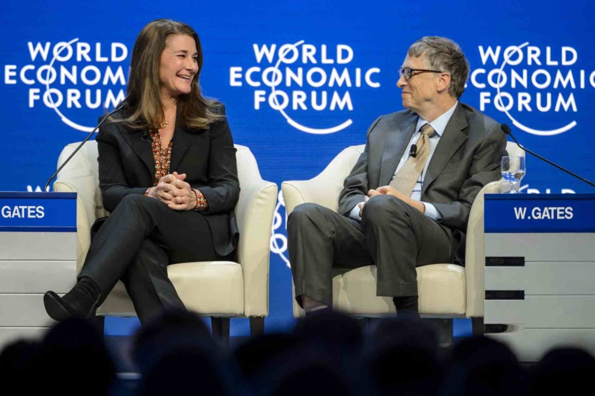 Melinda e Bill Gates no Fórum de Economia Mundial