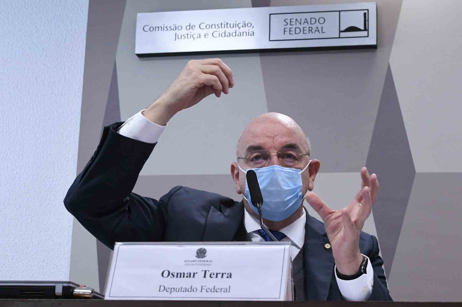 Deputado Osmar Terra falou ontem à CPI da Pandemia.