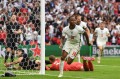 Sterling marcou tr&ecirc;s dos quatro gols ingleses no torneio. - ANDY RAIN / AFP