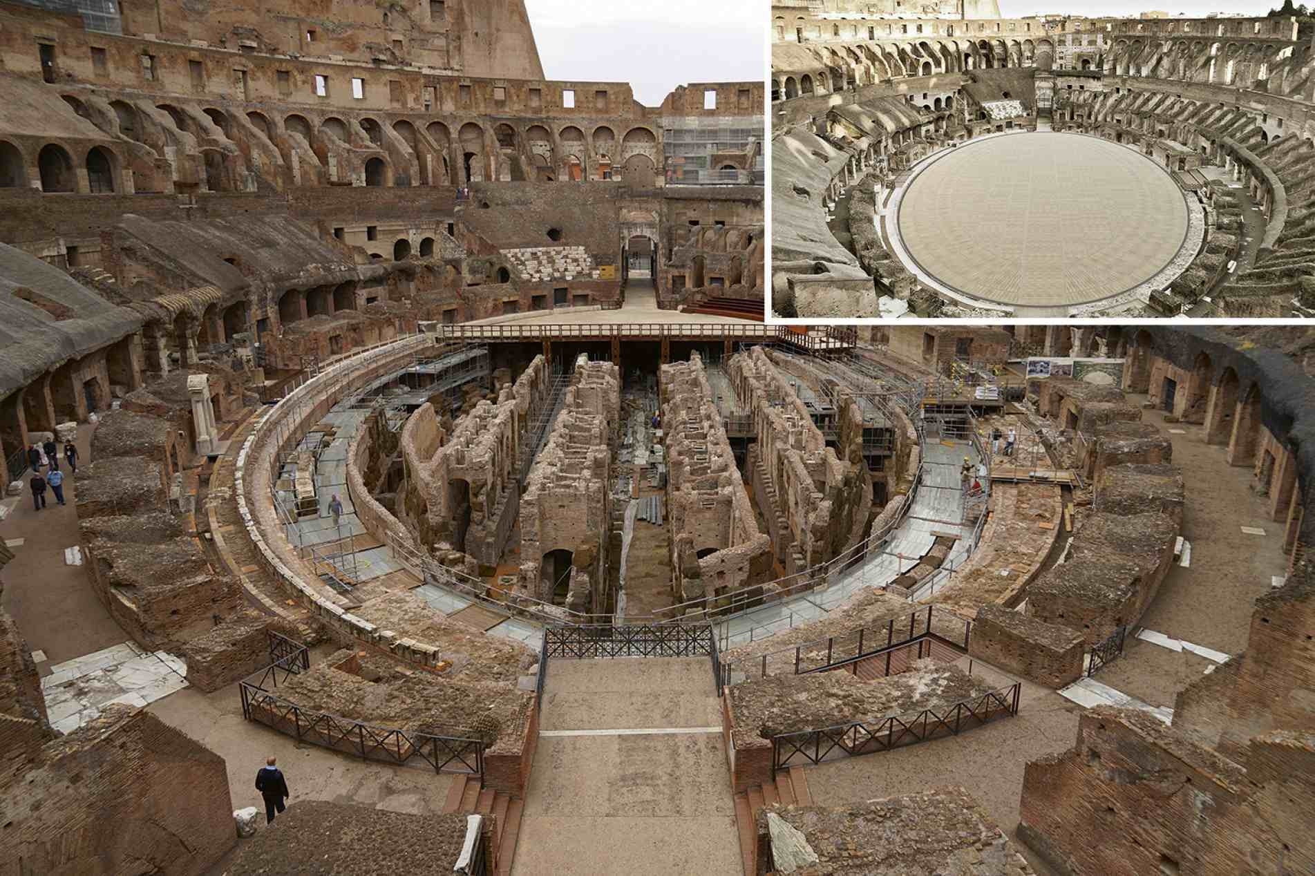 Obras para a abertura dos bastidores abaixo do palco do Coliseu duraram dois anos.