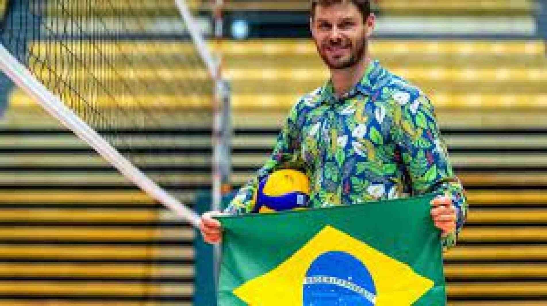 Bruninho, do vôlei, será um dos porta-bandeiras do Brasil na cerimônia de abertura dos Jogos