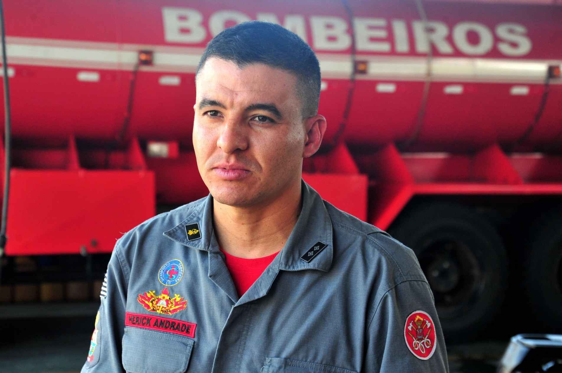 Herick de Oliveira Andrade, comandante dos bombeiros.