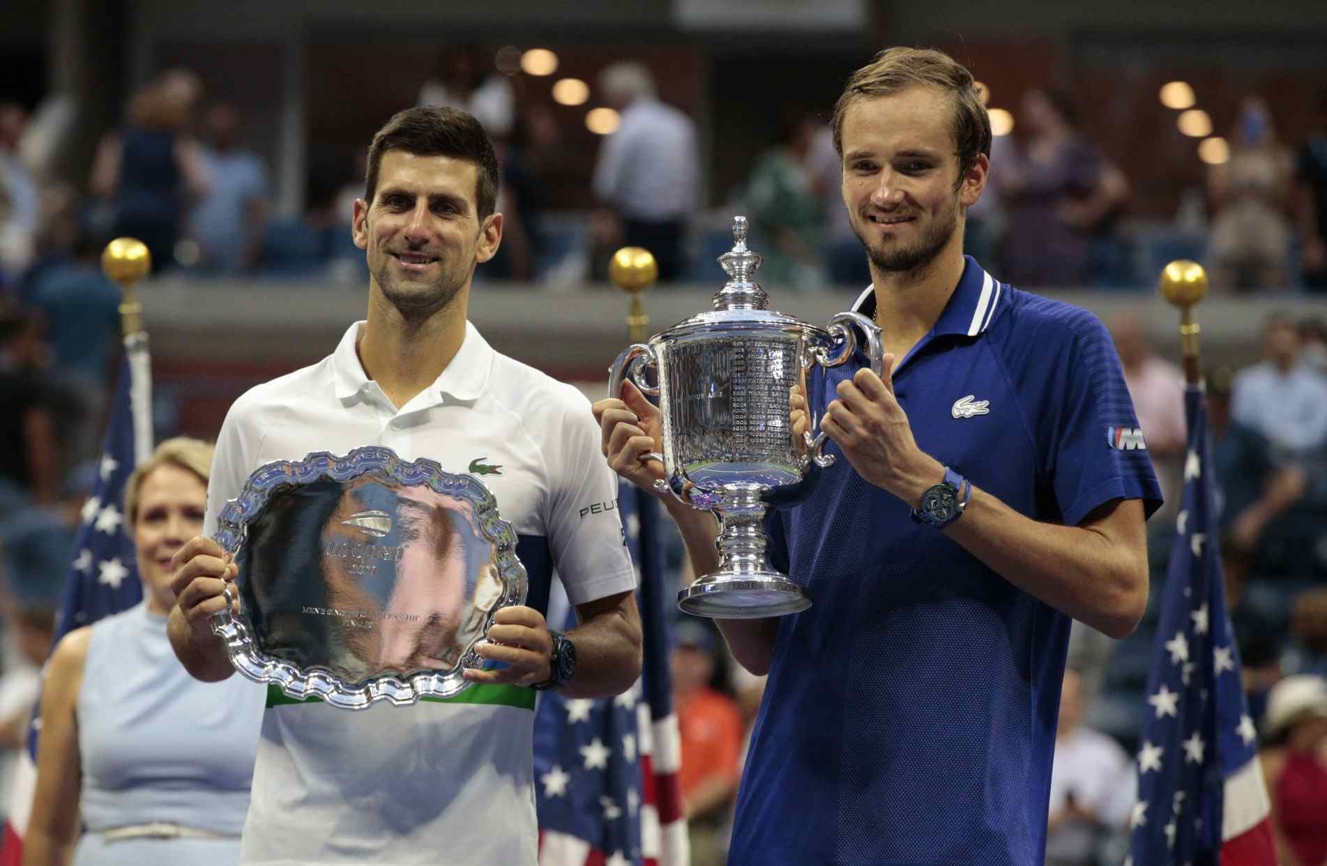 Novak Djokovic e Daniil Medvedev com segundo e primeiro lugares do US Open