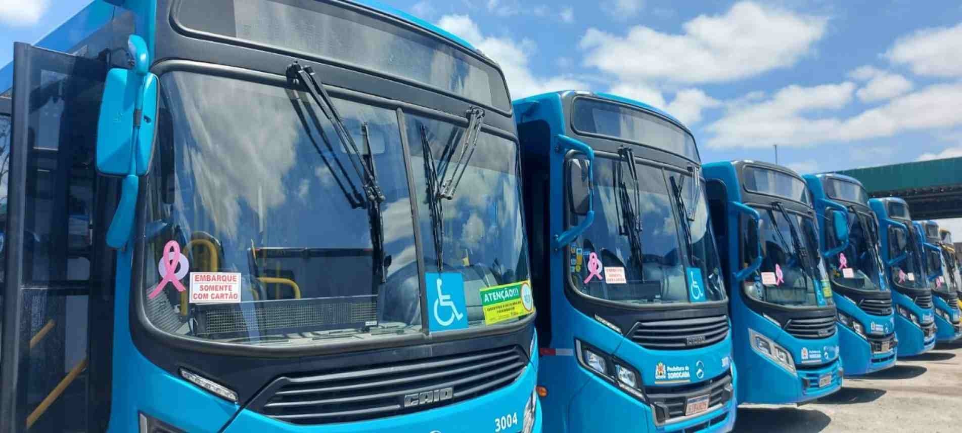 Os 87 veículos do sistema BRT Sorocaba e 110 ônibus do Consor circularão pela cidade com adesivo simbólico