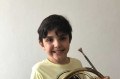 Gabriel Pedrosa, de 11 anos, toca trompa. - JÉSSICA NASCIMENTO (19/10/2021)