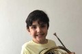 Gabriel Pedrosa, de 11 anos, toca trompa. - J&Eacute;SSICA NASCIMENTO (19/10/2021)