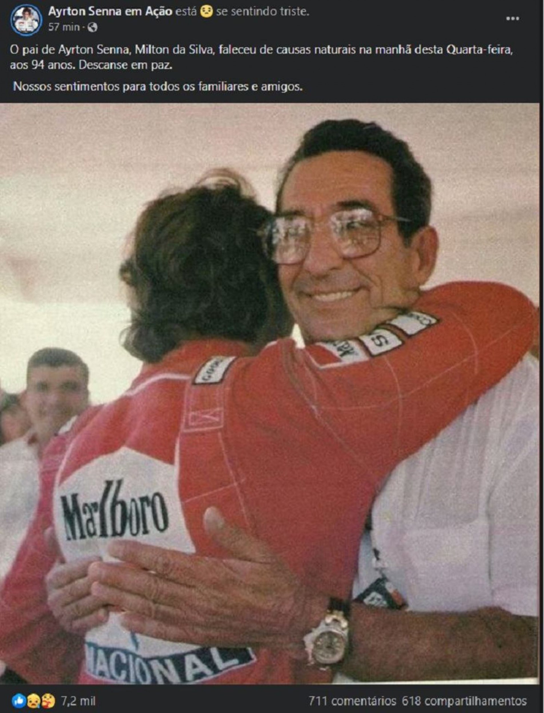 Miltão também era pai de Viviane e Leonardo, frutos de seu casamento com Neyde Joana Senna, hoje com 85 anos
