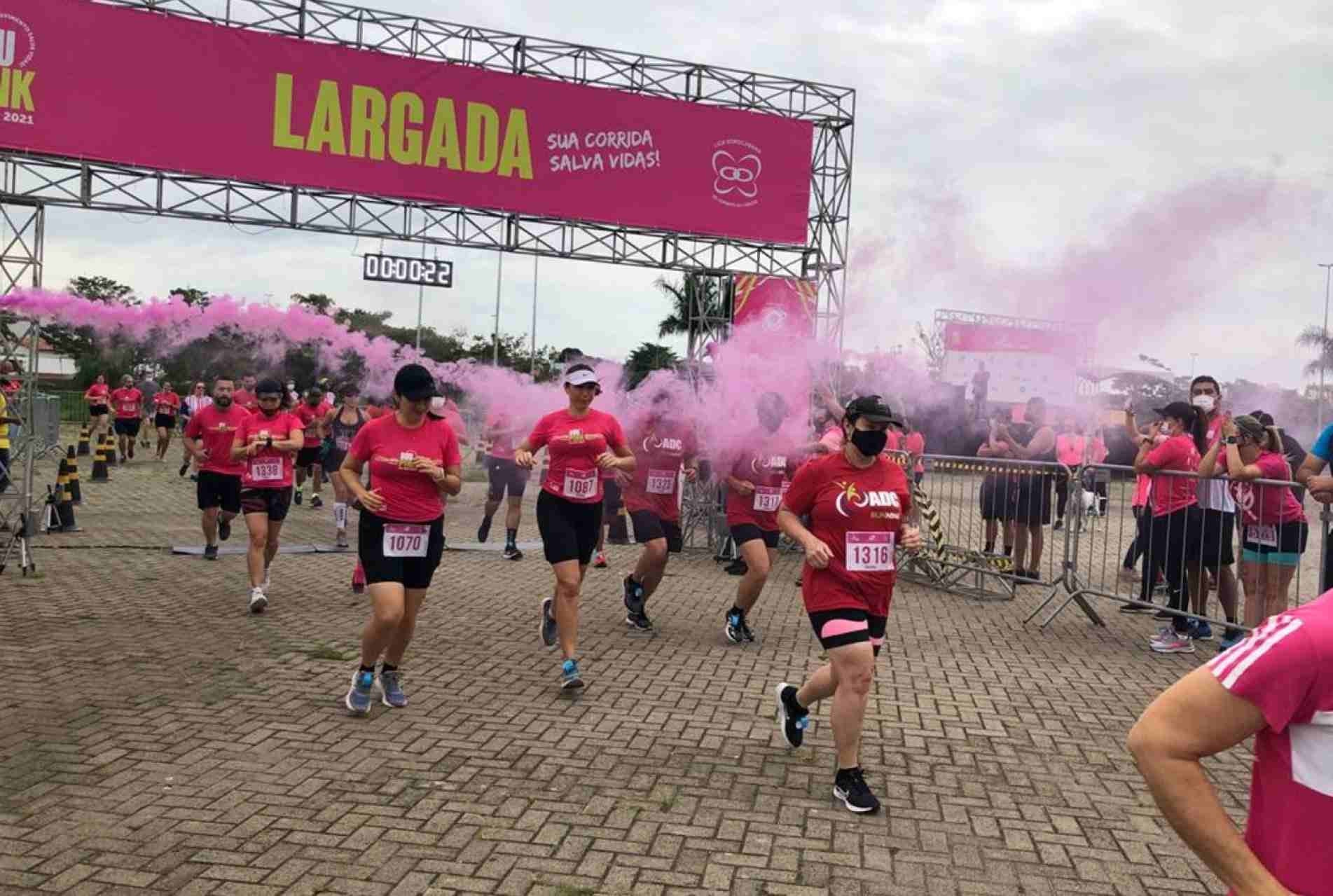 Hora da largada, no Parque das Águas.