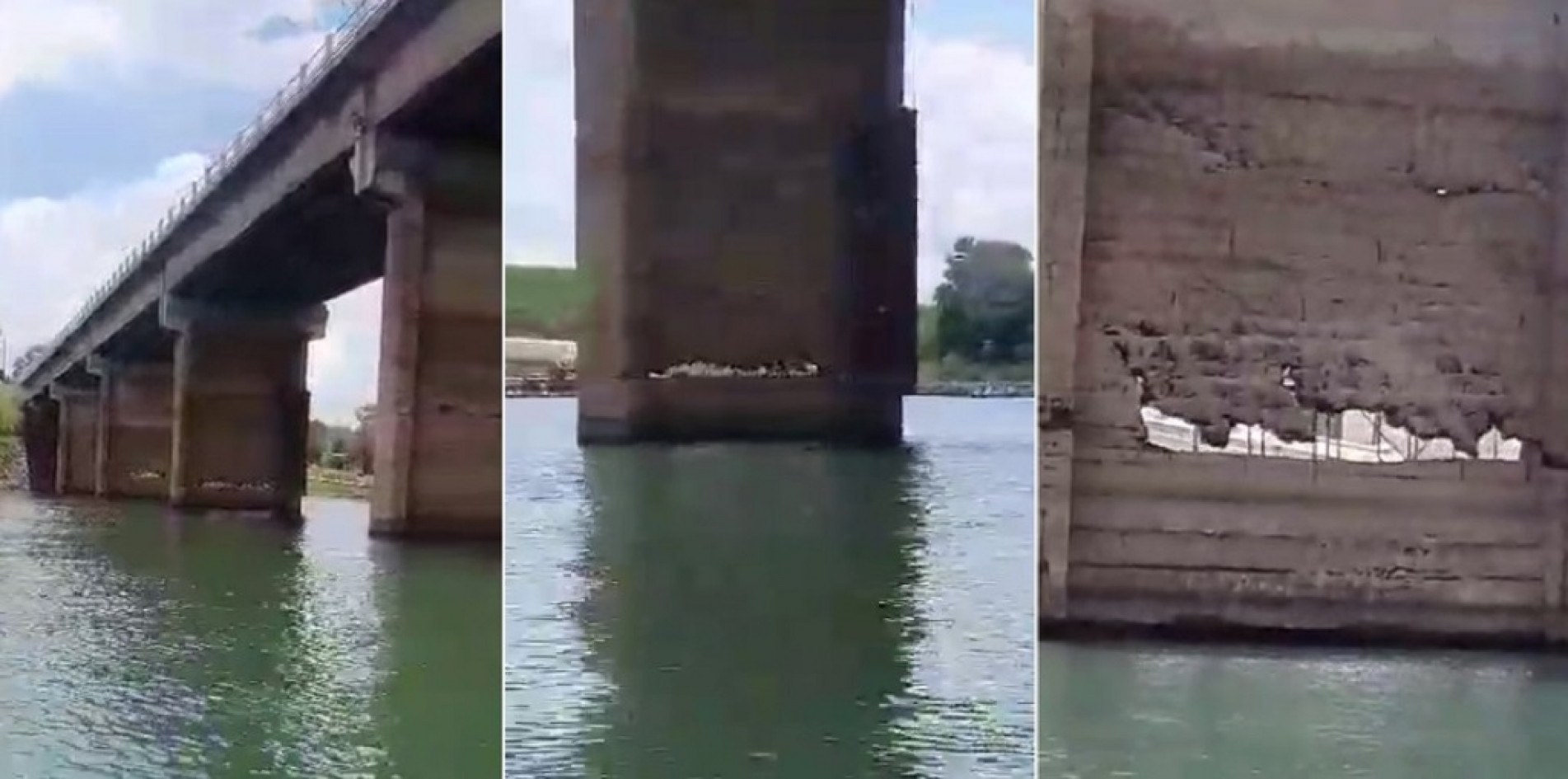 Imagens mostram a estrutura da ponte deteriorada e preocupam