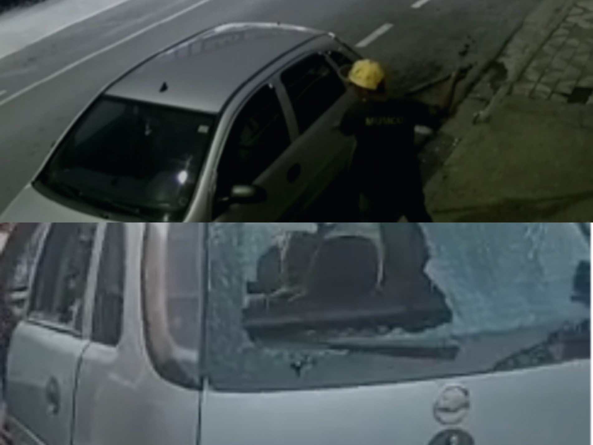 Câmera flagra homem quebrando vidros de carro em São Roque 