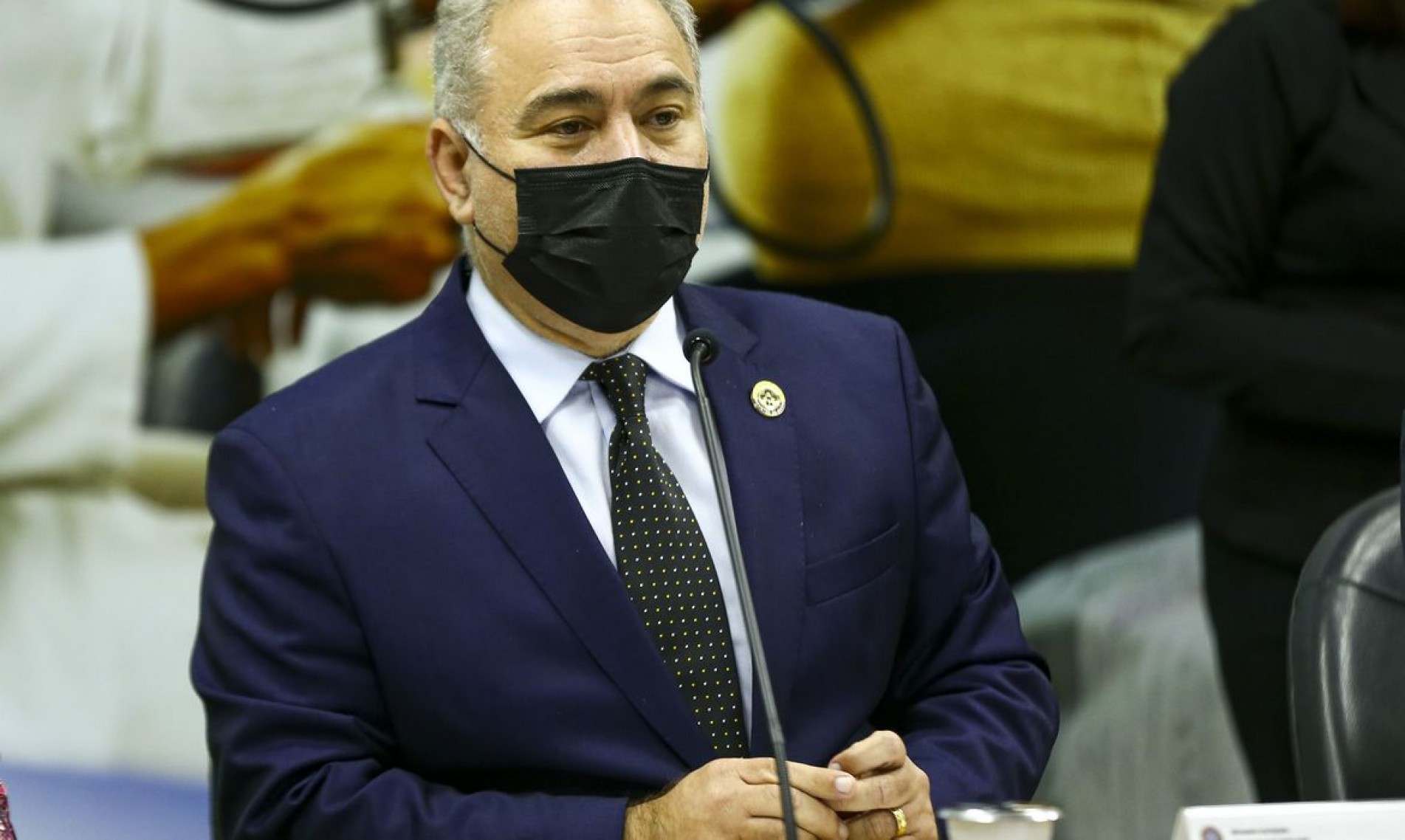  O ministro da Sa..de, Marcelo Queiroga, durante lan..amento do Plano de Enfrentamento das Mortalidades Materna e Infantil.
    