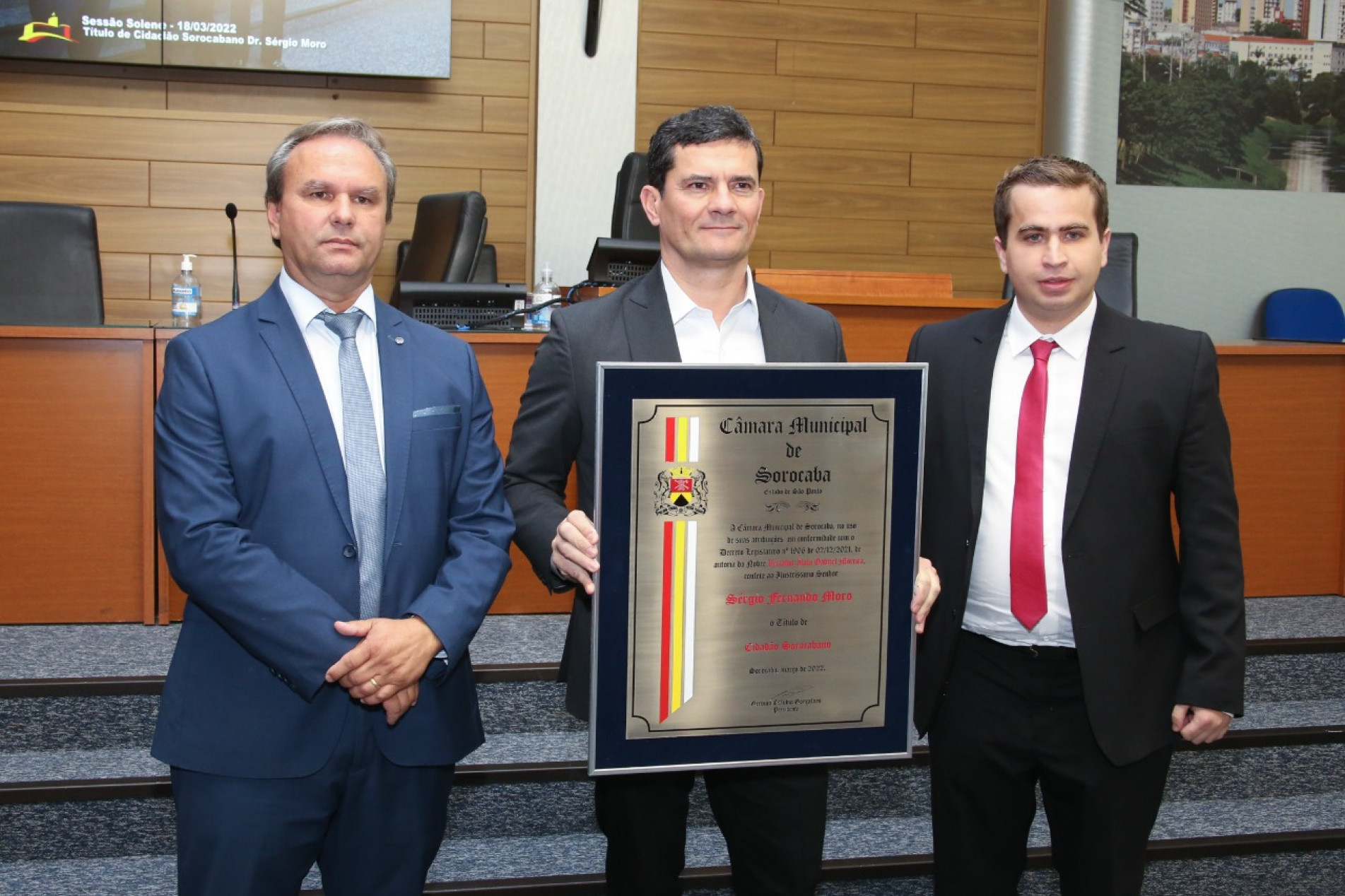 Ex-juiz e pr&eacute;-candidato &agrave; presid&ecirc;ncia do Brasil foi homenageado nesta sexta-feira (18) na C&acirc;mara Municipal de Sorocaba