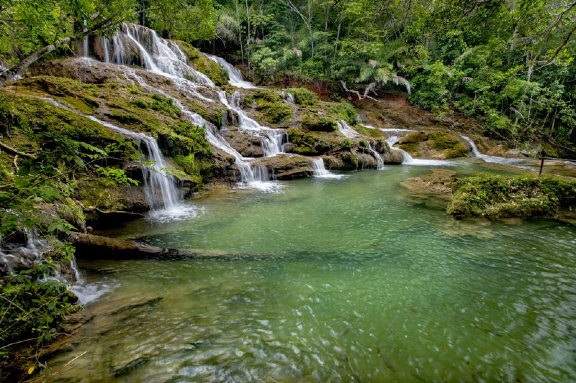 As 11 cachoeiras do rio do Peixe formam uma das diversas paisagens paradisíacas de Bonito.