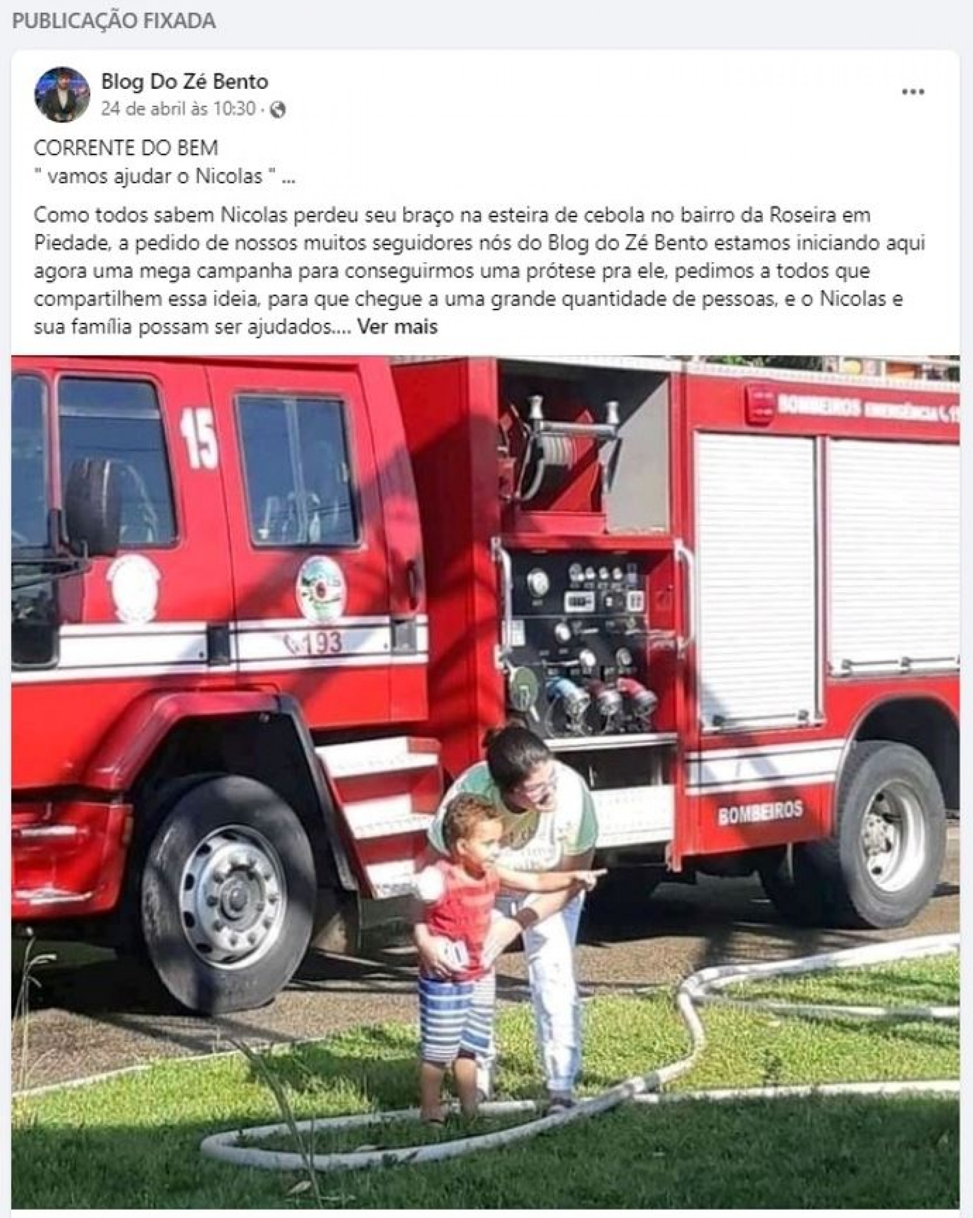Foto do menino e familiar também é usada sem consentimento.