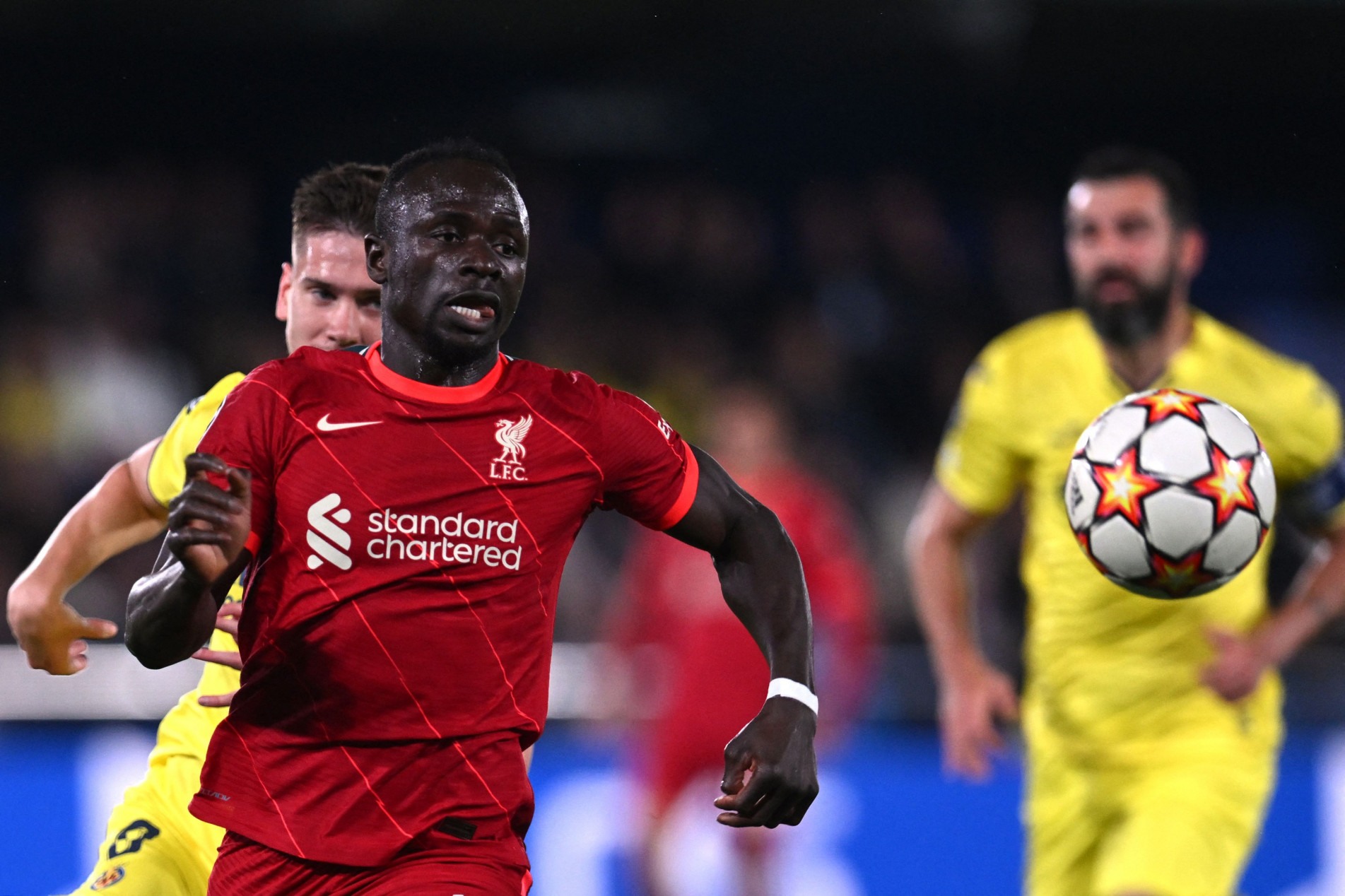 Sadio Mané fez o terceiro gol contra o Villarreal.