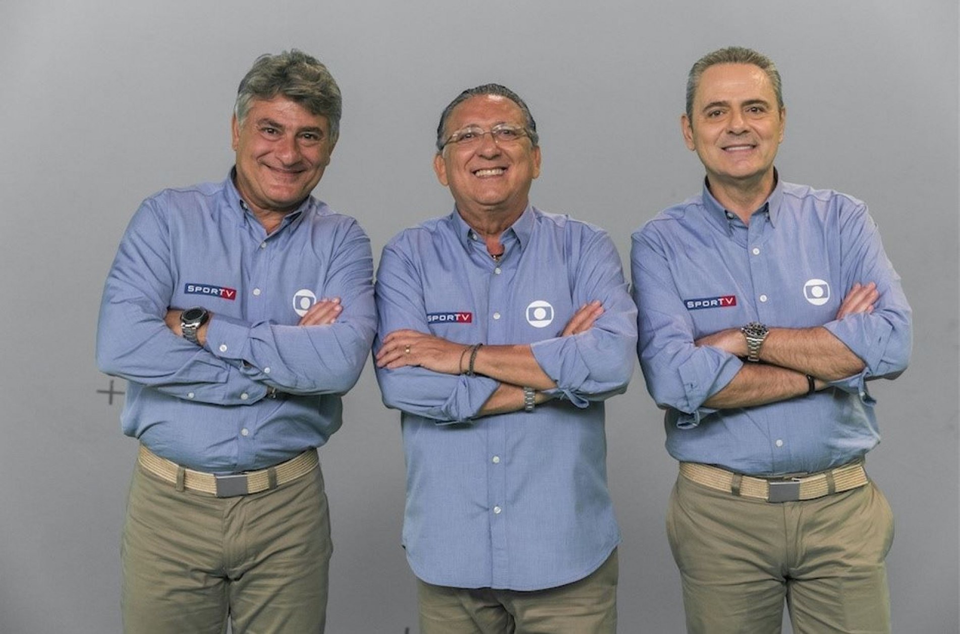 Cleber Machado, Galvão Bueno e Luis Roberto: principais narradores esportivos.