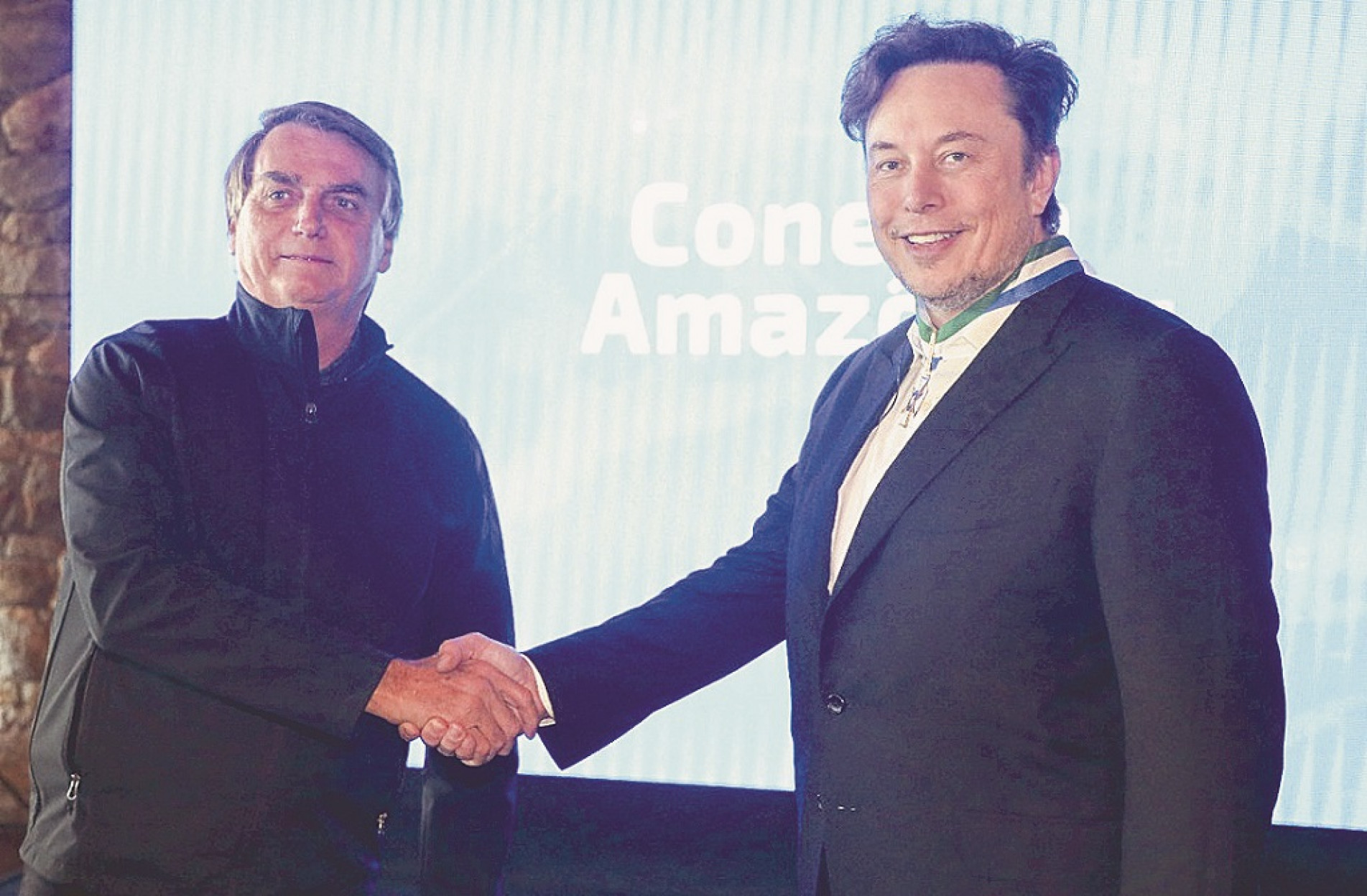 Bolsonaro e Musk discursaram na abertura do evento que reuniu diversas autoridades
