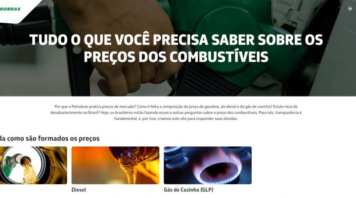 Novo site da Petrobras apresenta diversas informações sobre os preços dos combustíveis 