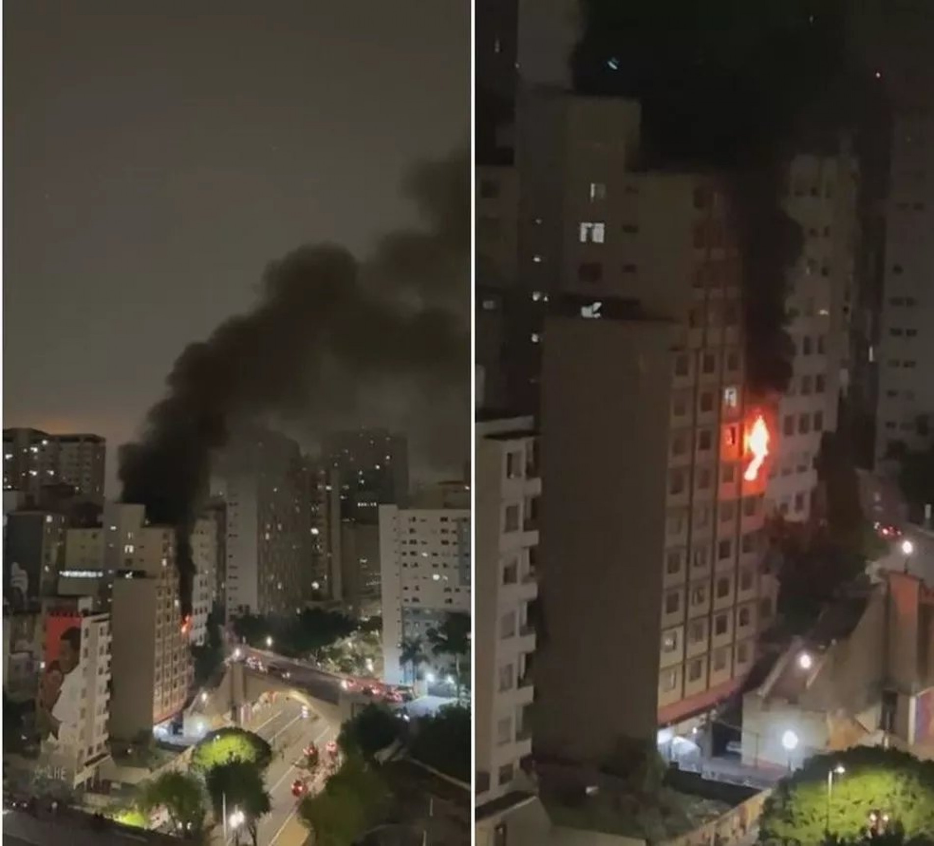 Incêndio aconteceu na região central de SP 