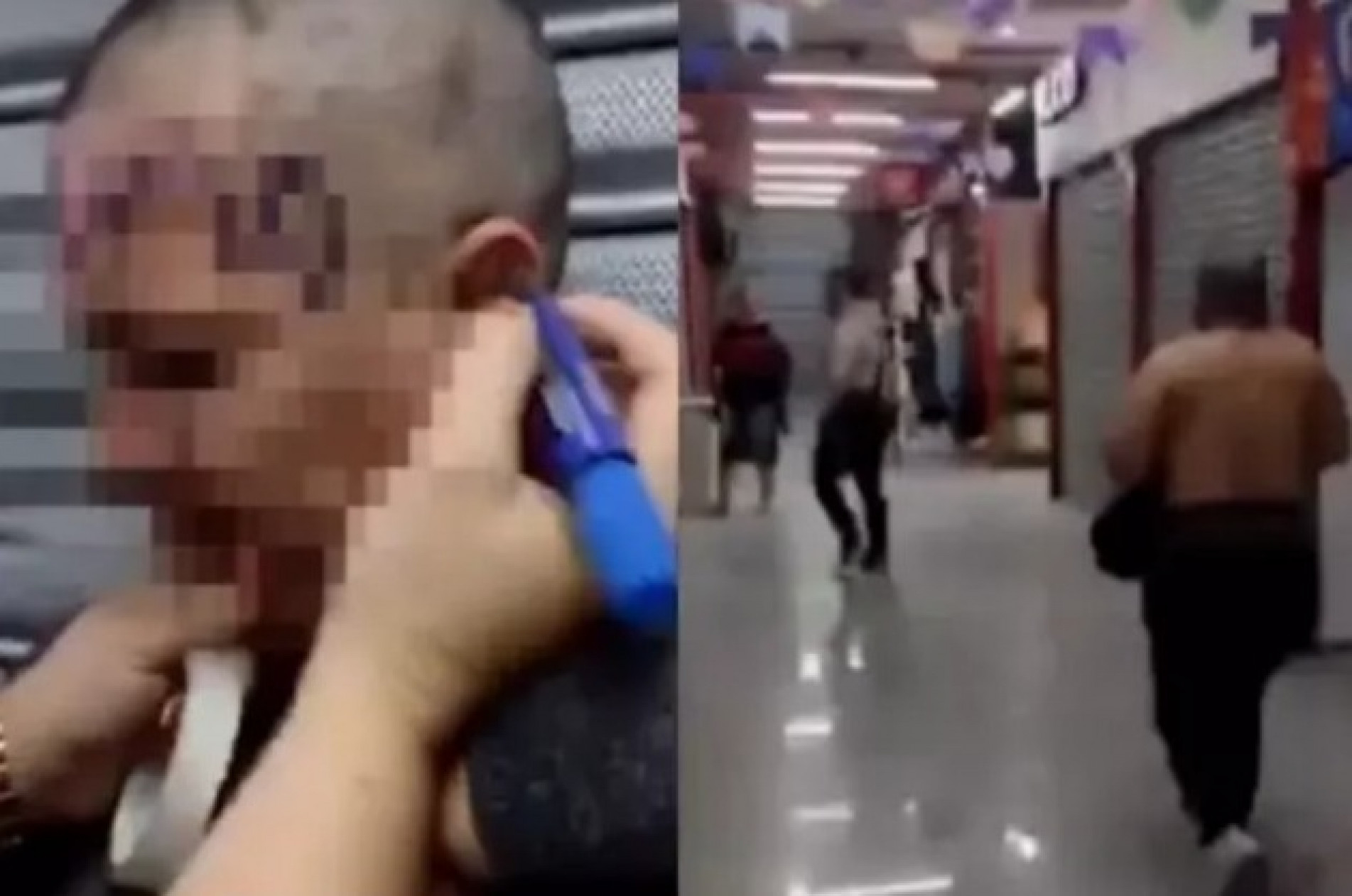 Ela teve a cabeça raspada