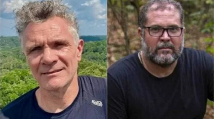 A Pol&iacute;cia Federal prendeu Rubens Vilar, suspeito de ser o mandante do assassinato de Dom Phillips (esq.) e Bruno Pereira (dir.)