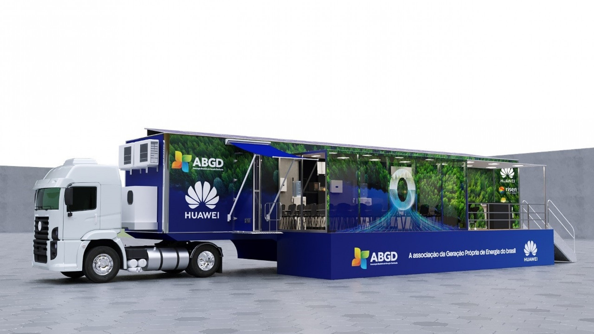 Carreta-escola Road Show ABGD Huawei Solar está na cidade.