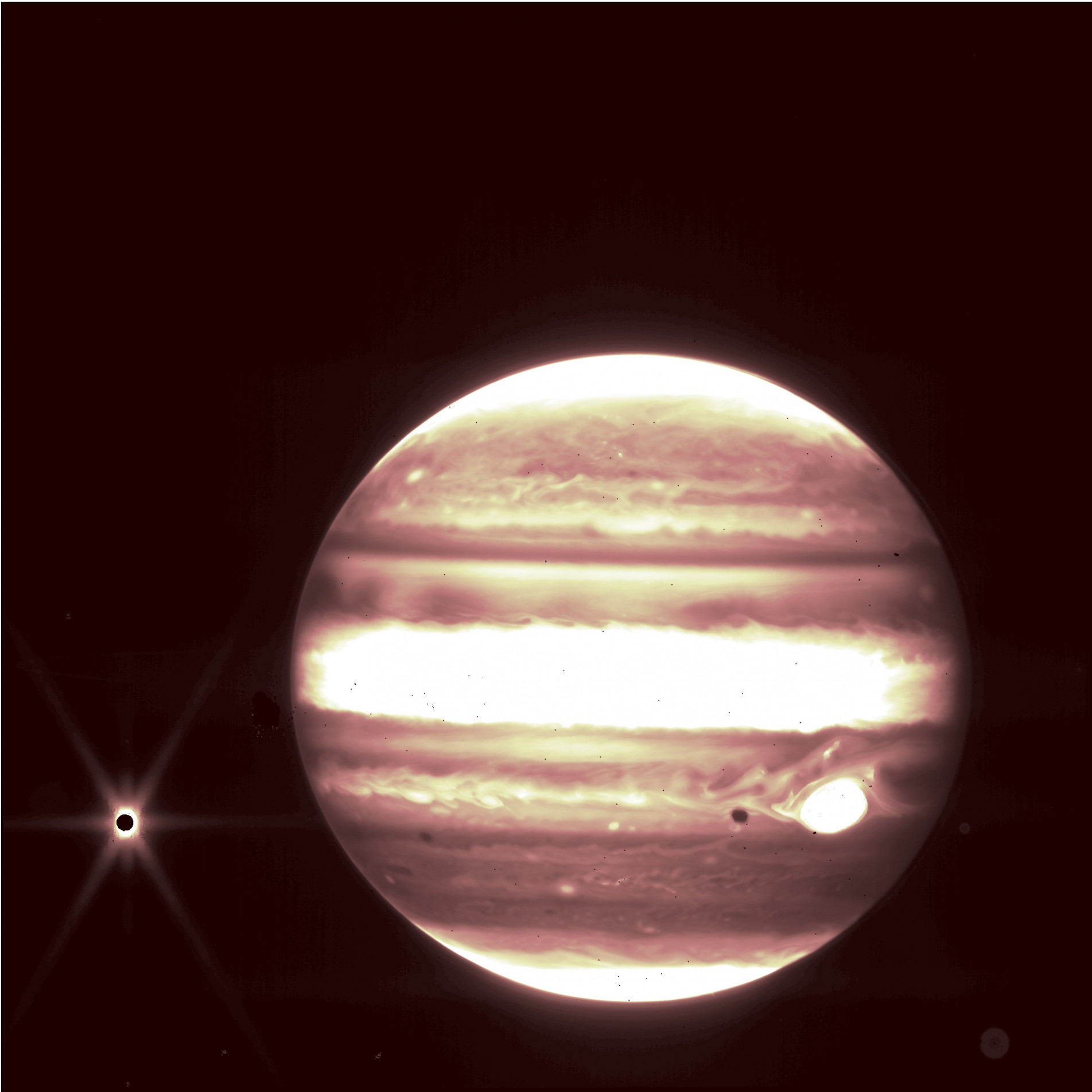Imagem de Jupiter capturada pelo telescópio James Webb