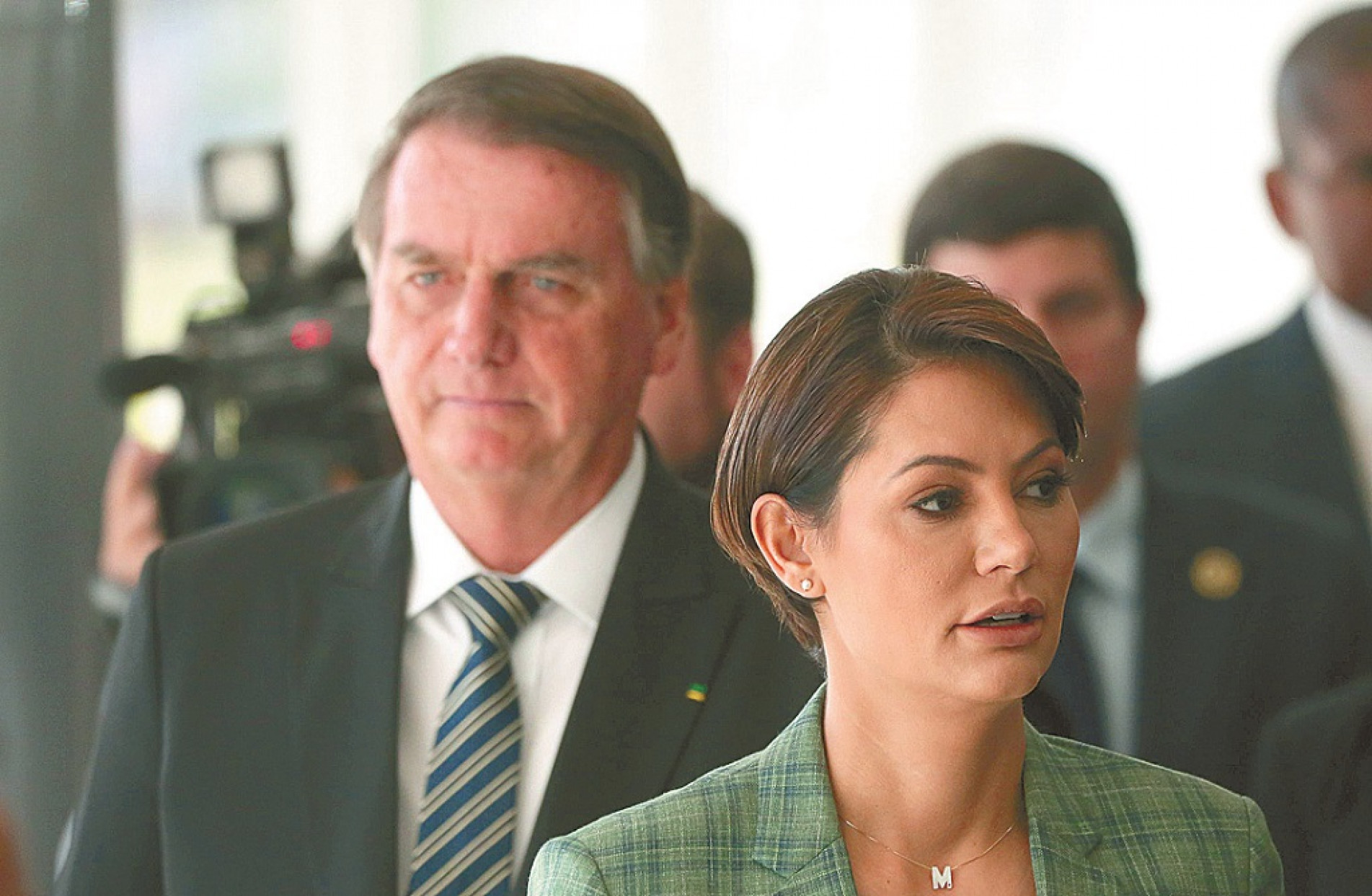 Bolsonaro e Michele foram à exposição do Bicentenário da Independência