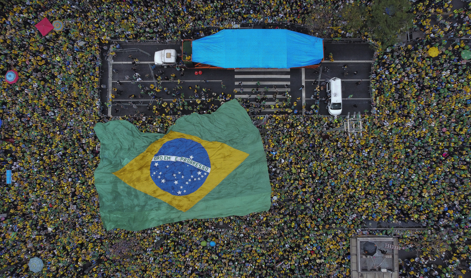 Avenida Paulista ficou tomada por manifestantes em apoio a Jair Bolsonaro