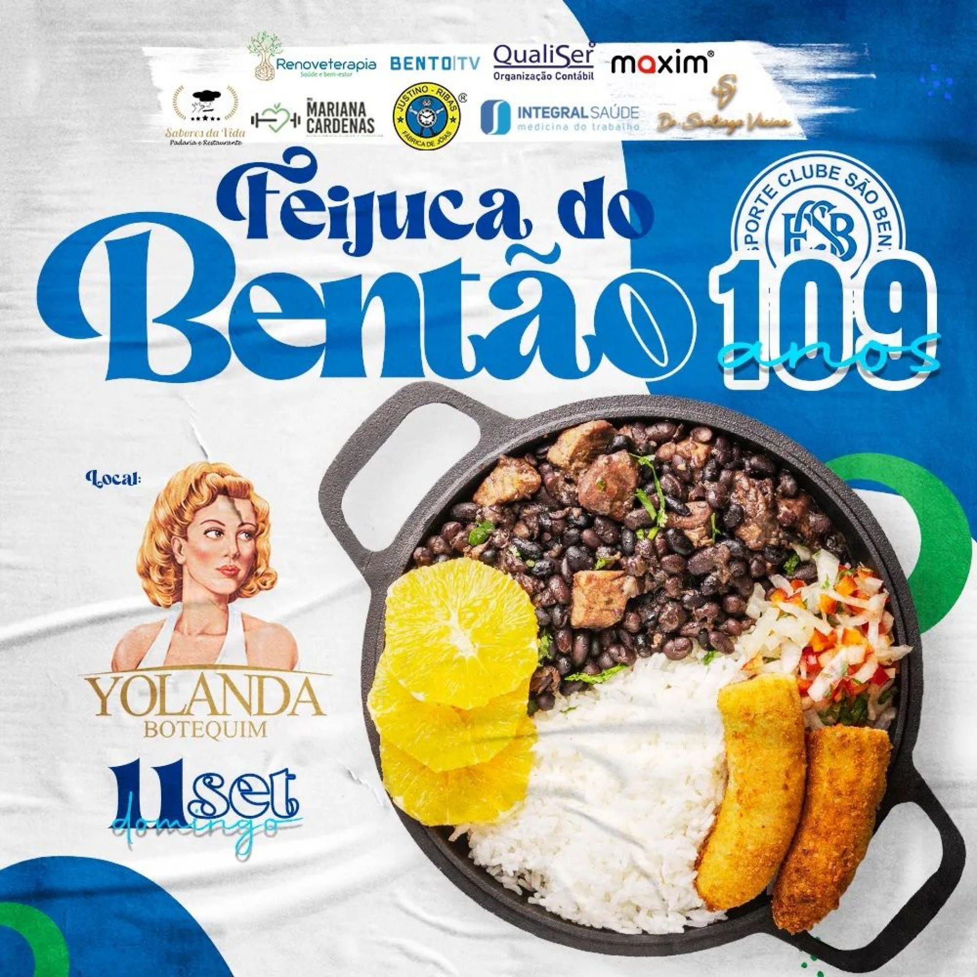 Arte do convite Feijuca do Bentão - 109 anos