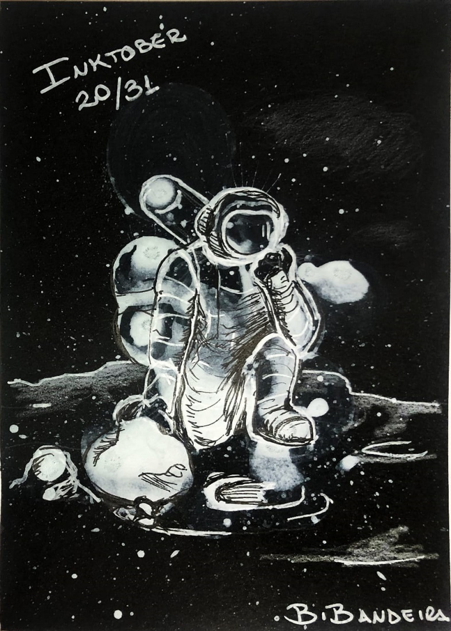 Artista trabalhou com manchas para desenvolver os desenhos produzidos em 2021