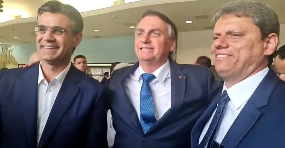 Rodrigo Garcia, Jair Bolsonaro e Tarcísio de Freitas