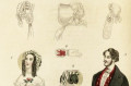 Desenho de 1844 ilustrando roupas da moda para homens e mulheres - Nordic Museum/Wikimedia commons
