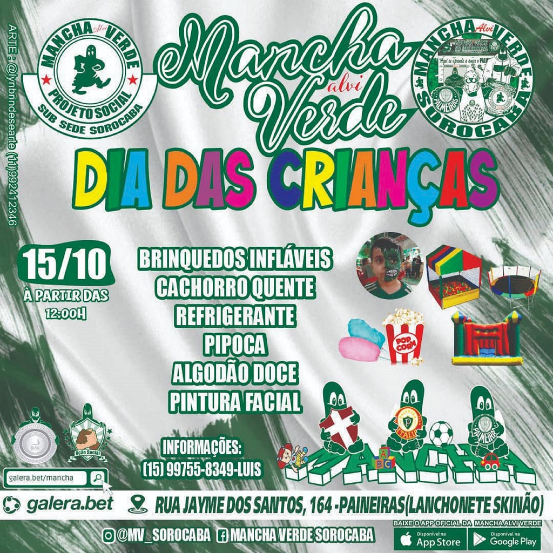 Festa do Dia das Crianças é neste sábado (15)