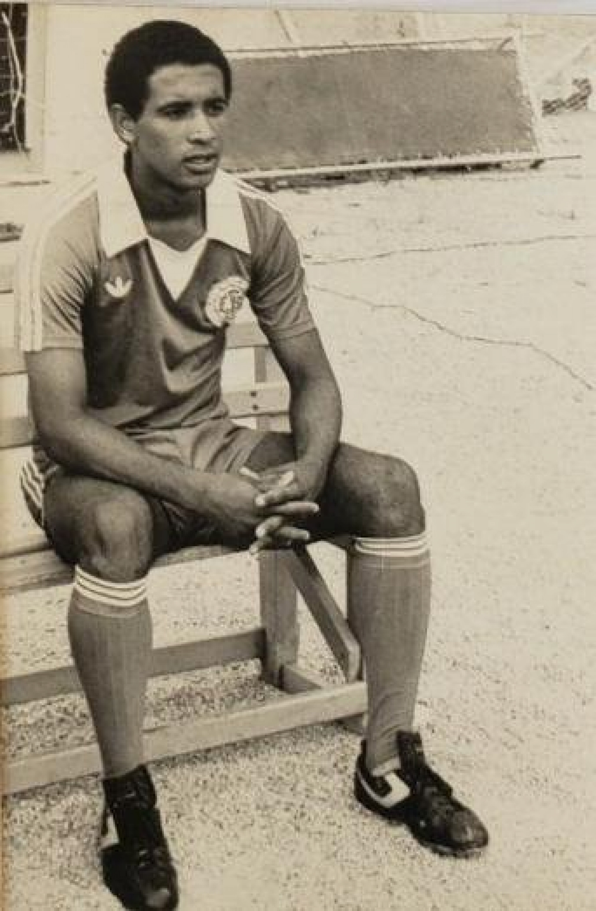 Claudinho nos tempos de jogador, em 1980