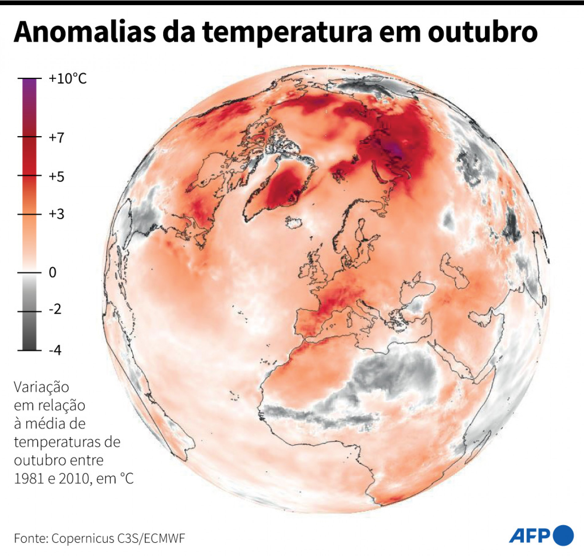 Europa viveu outubro mais quente já registrado