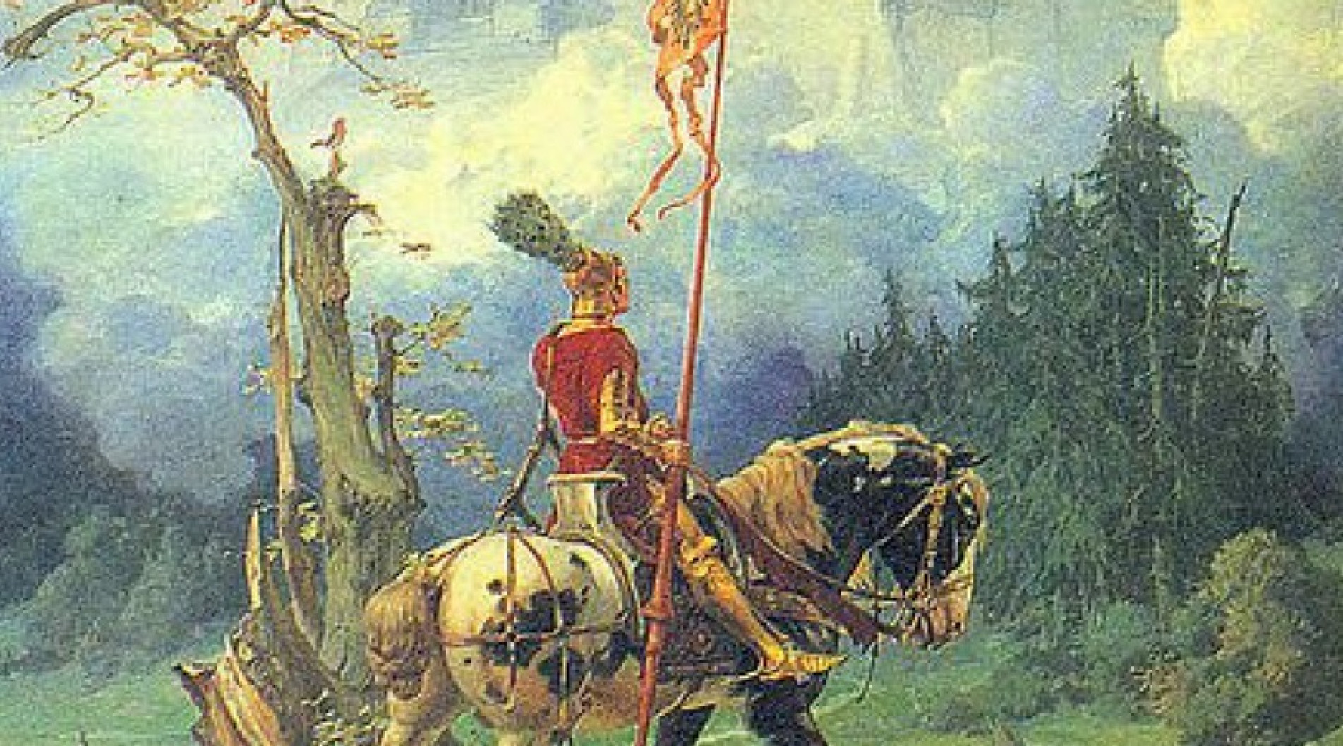 Ilustração que reproduz o cavaleiro medieval Parfisal