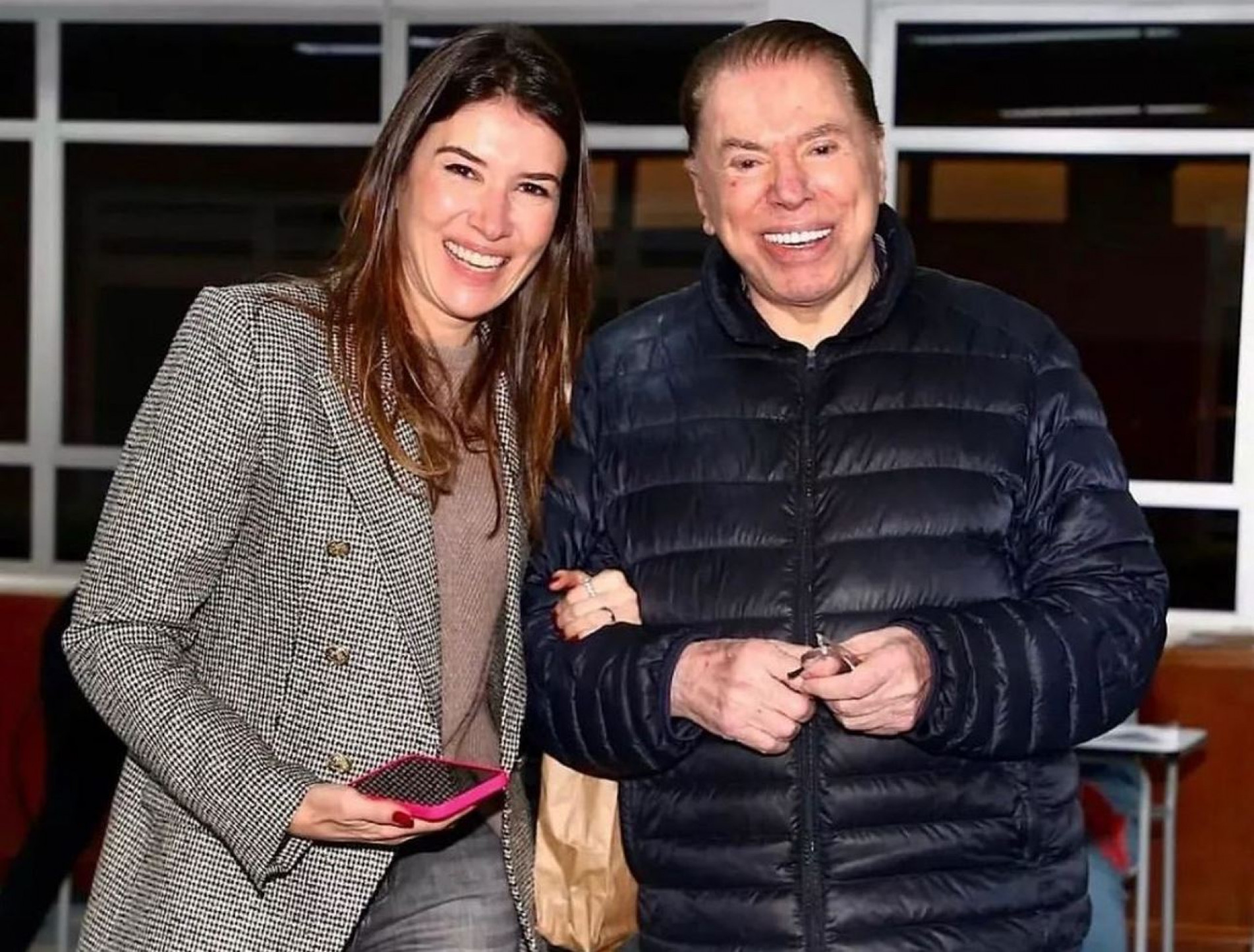 Silvio Santos e a filha Rebeca Abravanel