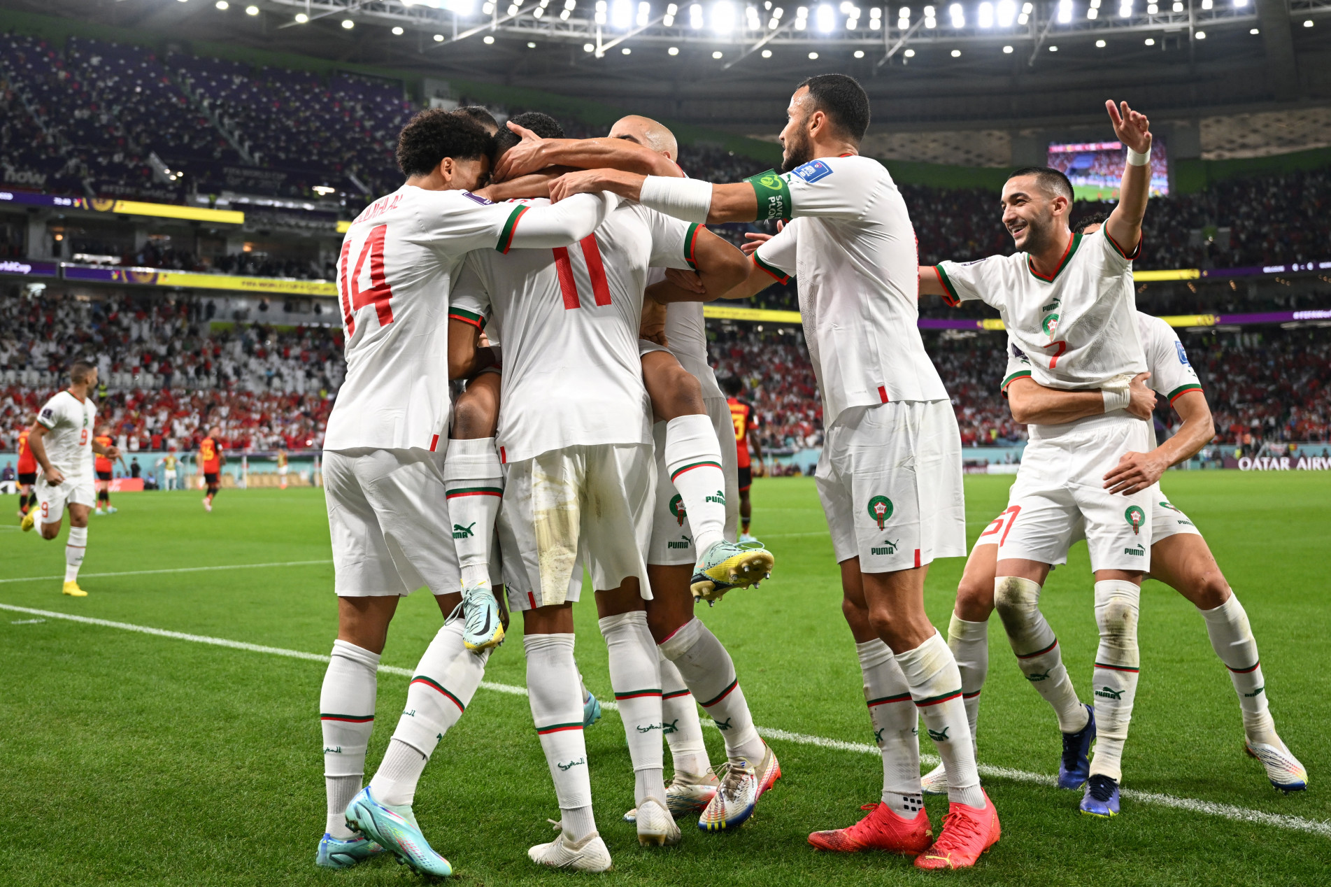 O Marrocos derrotou a B&eacute;lgica e assumiu a lideran&ccedil;a do Grupo F