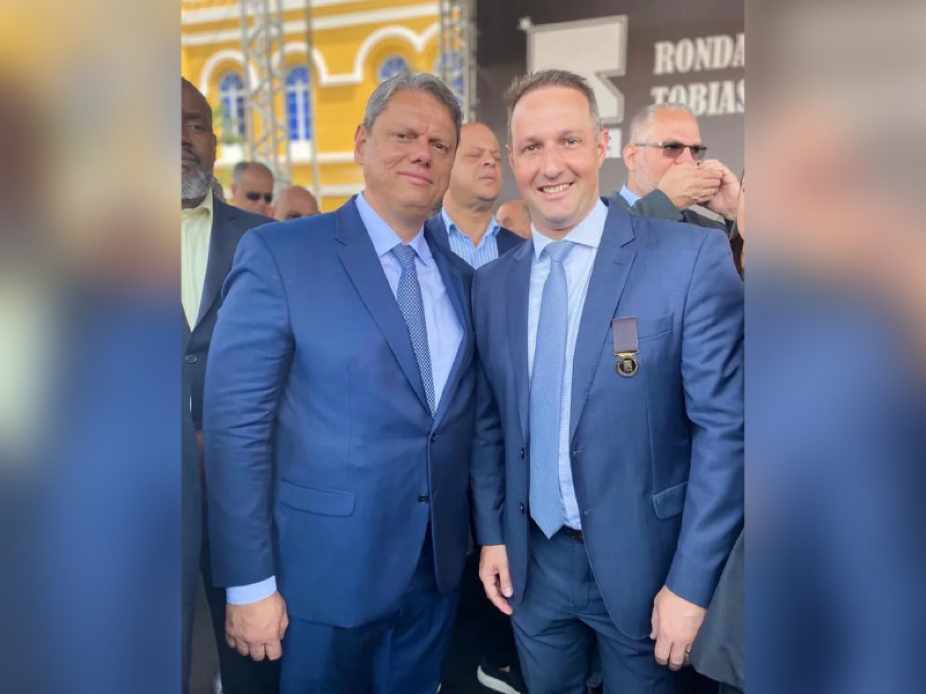 Governador Tarcísio de Freitas e o secretário da Segurança Pública, Guilherme Derrite