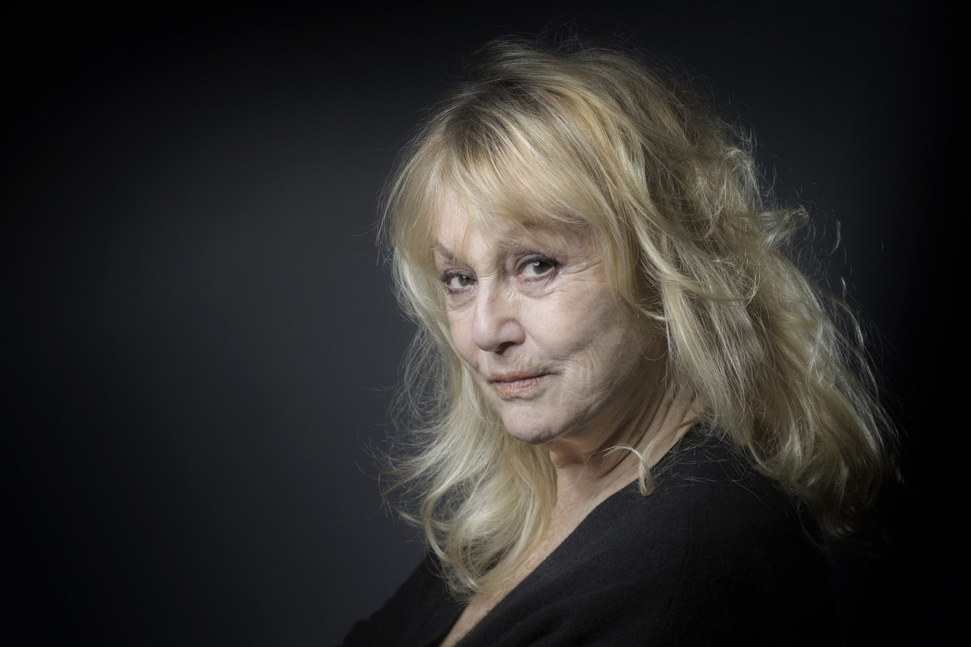  (FILES) In this file photo taken on December 5, 2016, French actress Mylene Demongeot poses during a photo session in Boulogne-Billancourt, outside Paris. - French actress Mylene Demongeot, a figure of popular cinema that starred in movies such as 