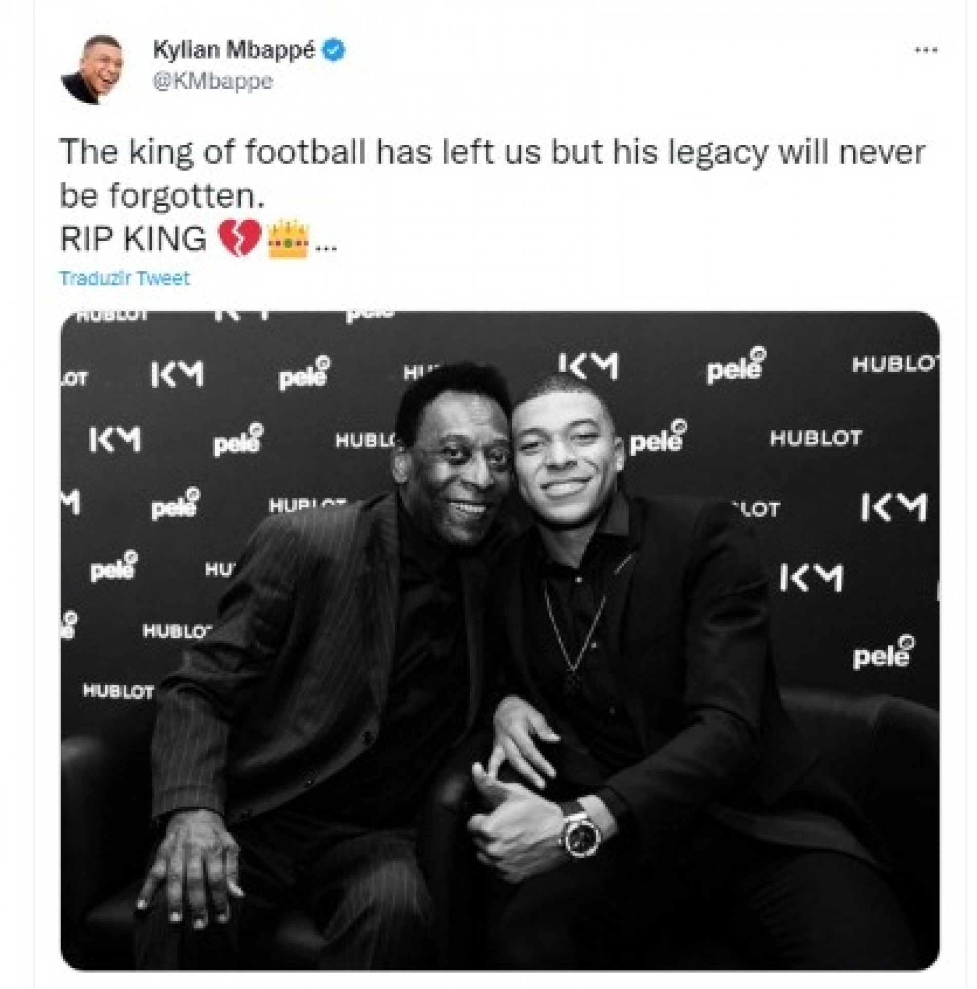 Perfil de Kylian Mbappé no Twitter homenageia o Rei Pelé