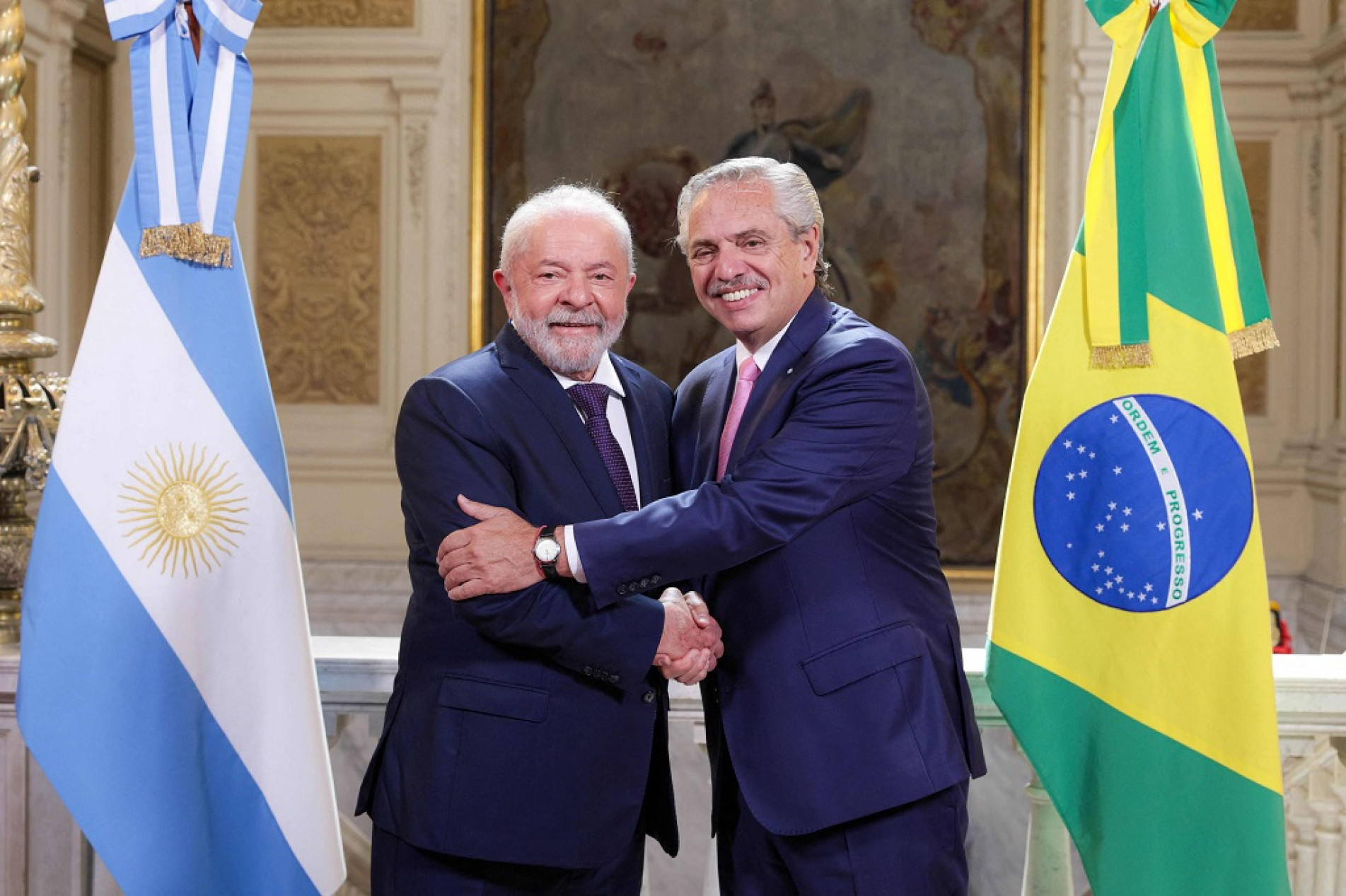Os presidentes Lula, do Brasil, e Fernández, da Argentina
