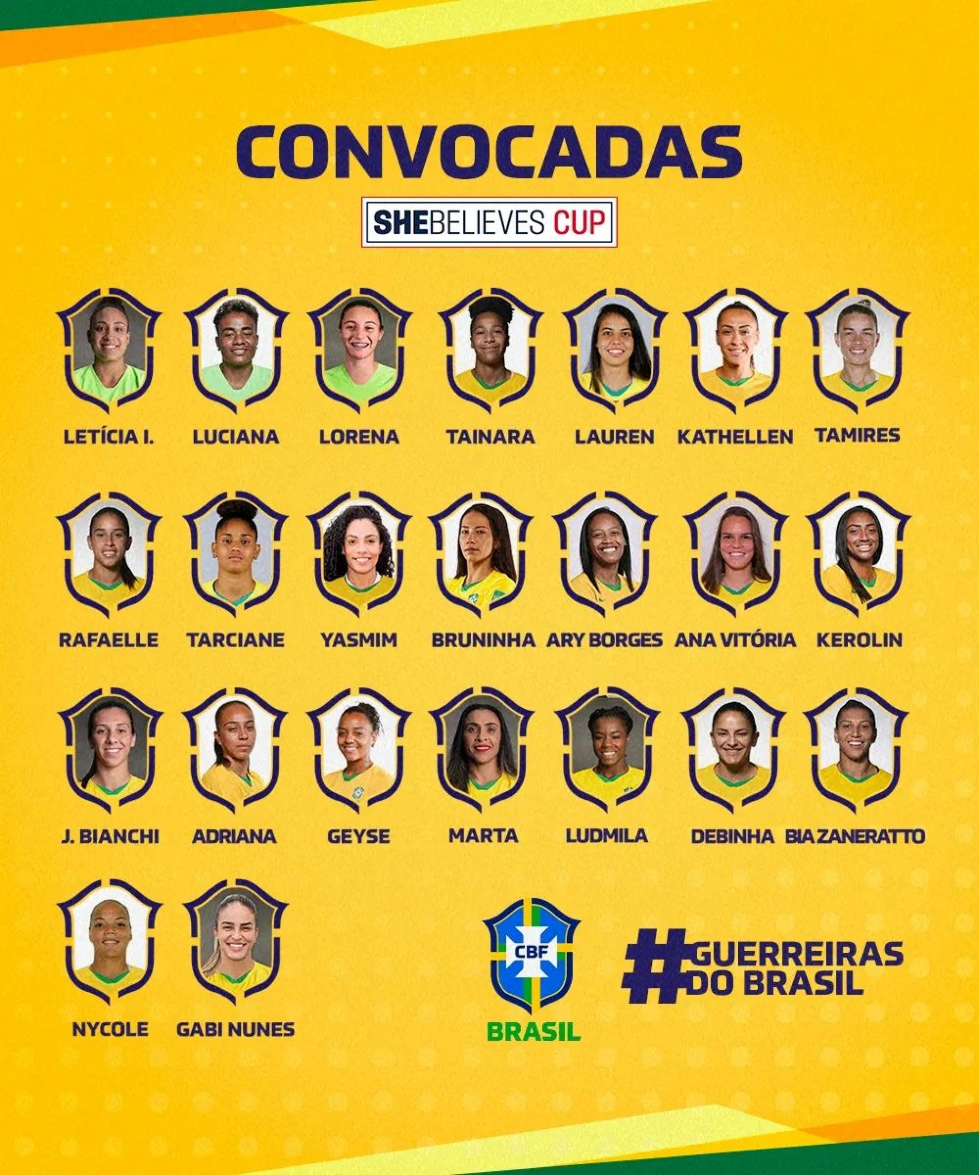 As jogadoras convocadas