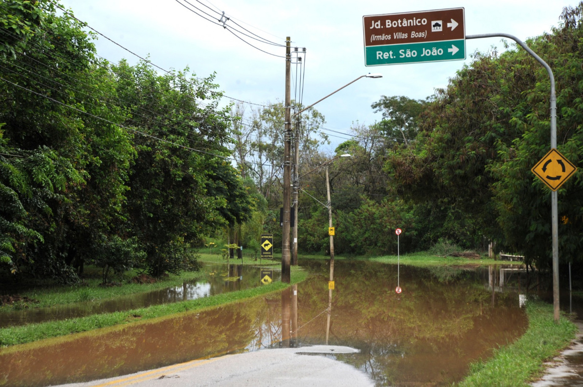 Avenida XV de Agosto alagada interrompe tráfego de motoristas