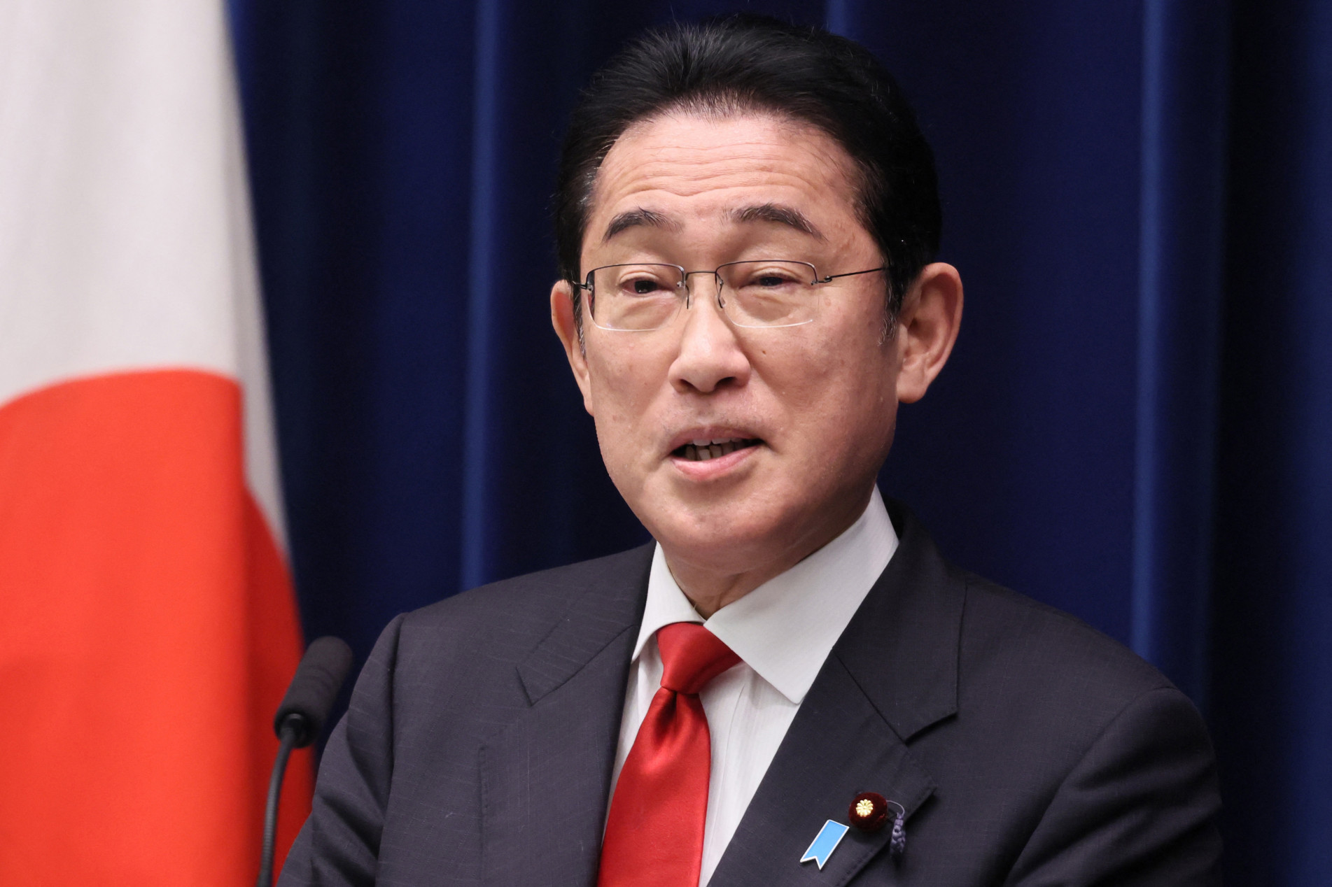  Japan's Prime Minister Fumio Kishida speaks during a press conference at his official residence in Tokyo on March 17, 2023. (Photo by YOSHIKAZU TSUNO / POOL / AFP)