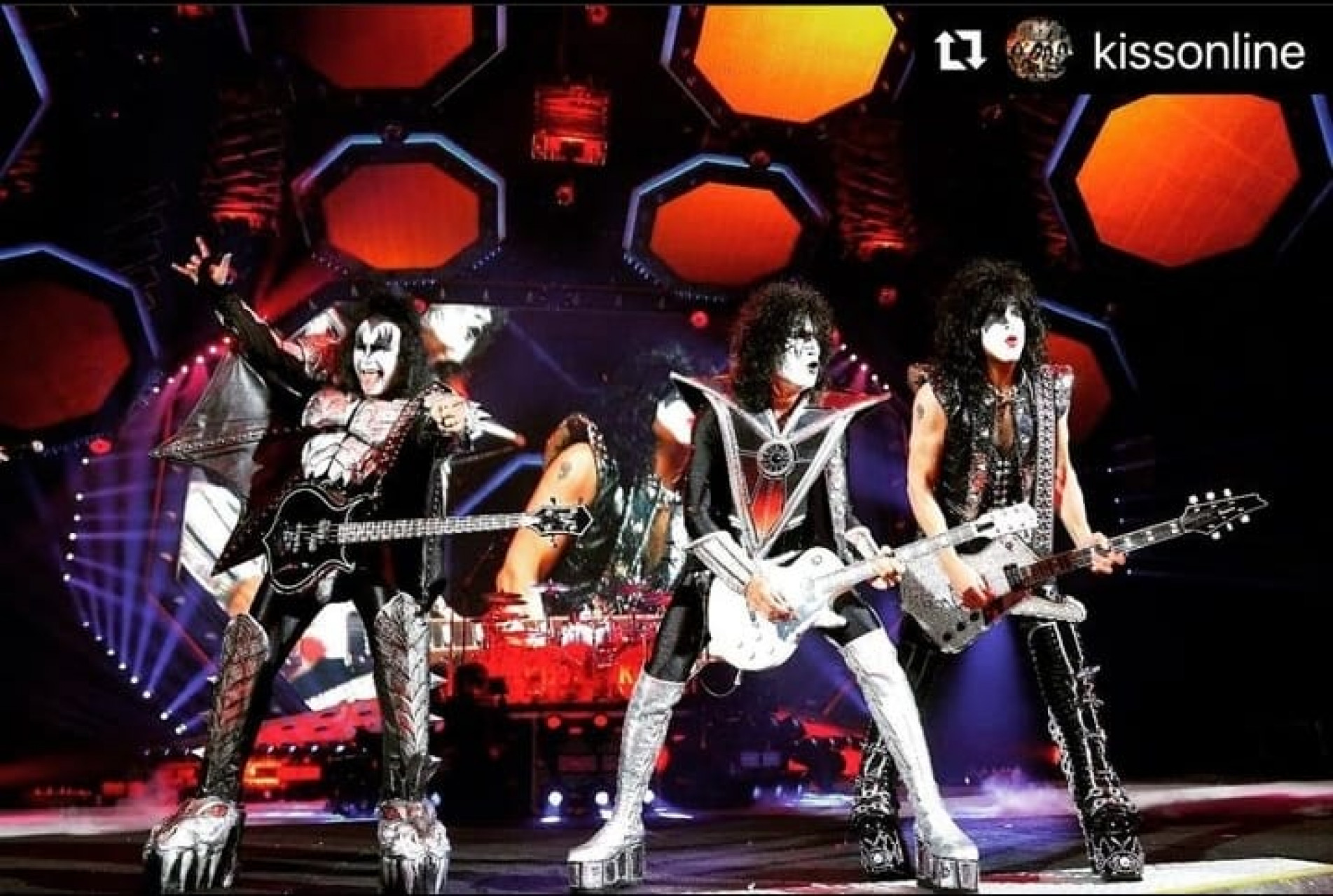 A banda Kiss fará a sua última apresentação em solo brasileiro nesta terça-feira (25)