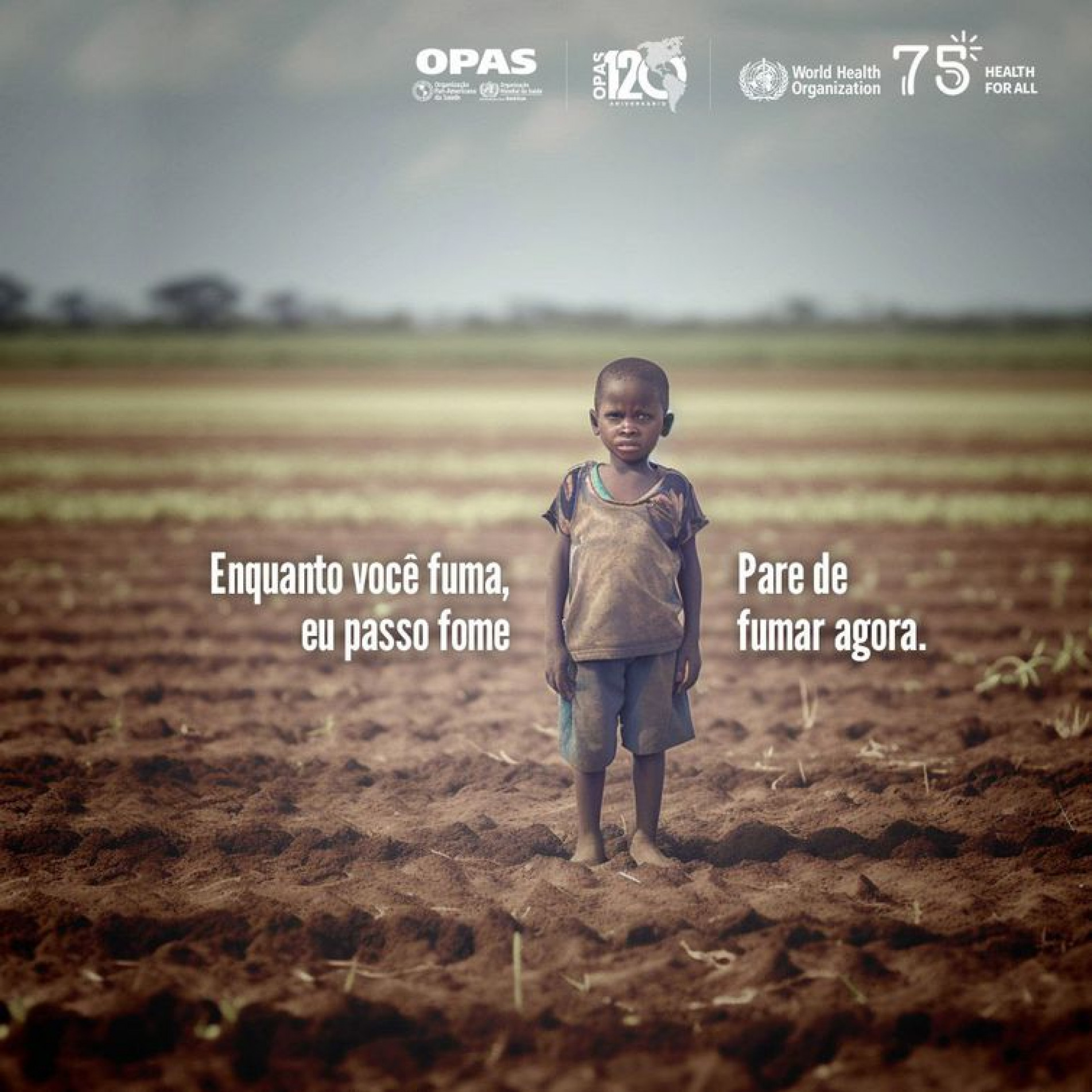 Imagem da campanha contra o fumo da Organização Pan-Americana de Saúde (OPAS)
