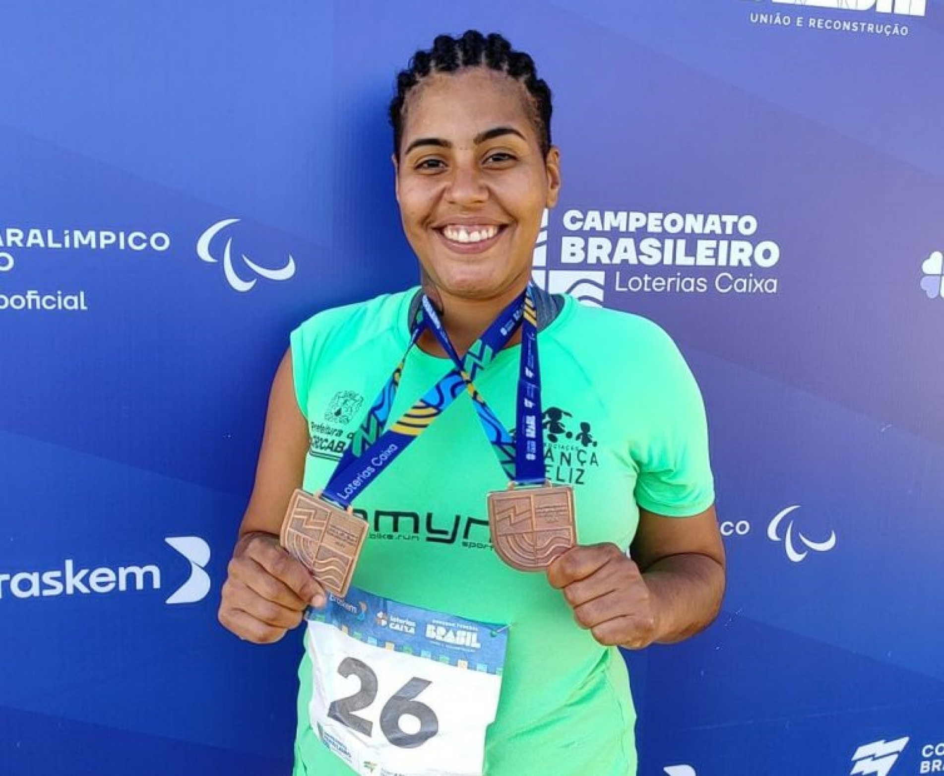 Hetieli Alvarenga conquistou medalhas de bronze nas provas de lançamento do dardo e arremesso de peso